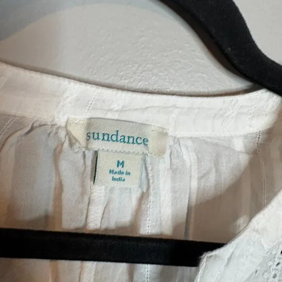 Sundance white eyelet bishop sleeve blouse - Picture 5 of 7